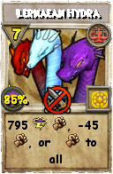 Wizard101 Balance spell card: Lernaean Hydra, Spell ID 568