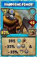 Wizard101 Ice spell card: Handsome Fomori, Spell ID 222