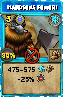 Wizard101 Ice spell card: Handsome Fomori, Spell ID 348