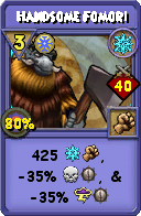 Wizard101 Ice spell card: Handsome Fomori, Spell ID 225