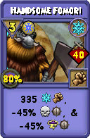 Wizard101 Ice spell card: Handsome Fomori, Spell ID 97