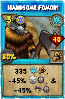 Wizard101 Ice spell card: Handsome Fomori, Spell ID 97