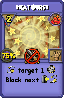 Wizard101 Fire spell card: Heat Burst, Spell ID 570