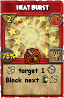 Wizard101 Fire spell card: Heat Burst, Spell ID 570