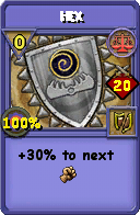Wizard101 Balance spell card: Hex, Spell ID 5