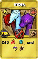 Wizard101 Balance spell card: Hydra, Spell ID 582