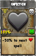 Wizard101 Death spell card: Infection, Spell ID 418