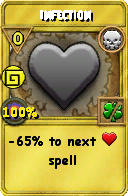 Wizard101 Death spell card: Infection, Spell ID 397