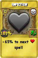 Wizard101 Death spell card: Infection, Spell ID 396