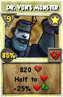 Wizard101 Star spell card: Dr. Von's Monster, Spell ID 549