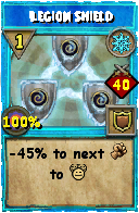 Wizard101 Ice spell card: Legion Shield, Spell ID 76