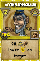 Wizard101 Myth spell card: Myth Leprechaun, Spell ID 710