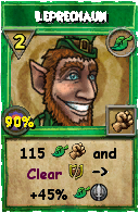 Wizard101 Life spell card: Leprechaun, Spell ID 831