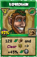 Wizard101 Life spell card: Leprechaun, Spell ID 829
