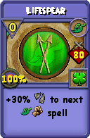 Wizard101 Life spell card: Lifespear, Spell ID 57