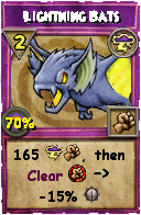 Wizard101 Storm spell card: Lightning Bats, Spell ID 178