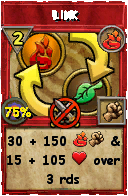 Wizard101 Fire spell card: Link, Spell ID 64