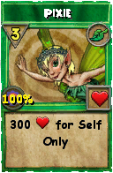 Wizard101 Life spell card: Pixie, Spell ID 284