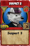 Wizard101 Fire spell card: Suspect 3, Spell ID 508
