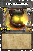 Wizard101 Death spell card: Fire Elemental, Spell ID 254