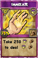 Wizard101 Storm spell card: Immolate, Spell ID 825