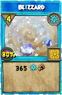 Wizard101 Ice spell card: Blizzard, Spell ID 420
