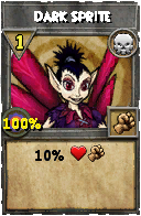 Wizard101 Death spell card: Dark Sprite, Spell ID 552