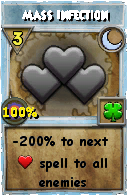 Wizard101 Moon spell card: Mass Infection, Spell ID 783
