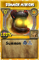 Wizard101 Sun spell card: Summon Minions, Spell ID 615