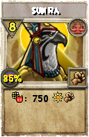 Wizard101 Balance spell card: Sun Ra, Spell ID 487