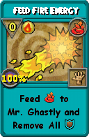Wizard101 Fire spell card: Feed Fire Energy, Spell ID 99