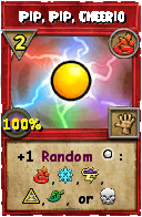 Wizard101 Fire spell card: Pip, Pip, Cheerio, Spell ID 344