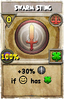 Wizard101 Balance spell card: Swarm Sting, Spell ID 558