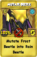 Wizard101 Ice spell card: Mutate Beetle, Spell ID 521