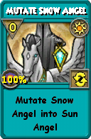 Wizard101 Sun spell card: Mutate Snow Angel, Spell ID 603