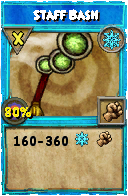 Wizard101 Ice spell card: Staff Bash, Spell ID 368