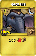 Wizard101 Moon spell card: Grok Hit, Spell ID 118