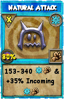 Wizard101 Ice spell card: Natural Attack, Spell ID 378