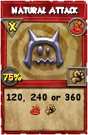 Wizard101 Fire spell card: Natural Attack, Spell ID 454