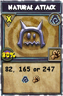 Wizard101 Shadow spell card: Natural Attack, Spell ID 438