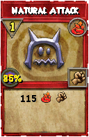 Wizard101 Fire spell card: Natural Attack, Spell ID 492