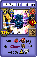 Wizard101 Fire spell card: Glimpse of Infinity, Spell ID 330