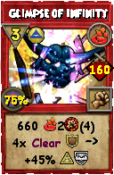 Wizard101 Fire spell card: Glimpse of Infinity, Spell ID 331