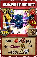 Wizard101 Fire spell card: Glimpse of Infinity, Spell ID 325