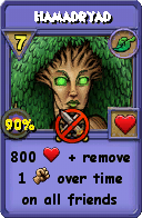 Wizard101 Life spell card: Hamadryad, Spell ID 415