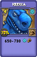 Wizard101 Ice spell card: Icezilla, Spell ID 450
