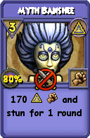 Wizard101 Myth spell card: Myth Banshee, Spell ID 966