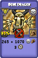 Wizard101 Death spell card: Bone Dragon, Spell ID 509