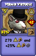 Wizard101 Myth spell card: Vermin Virtuoso, Spell ID 576
