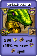 Wizard101 Storm spell card: Storm Serpent, Spell ID 301